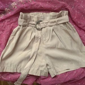 Zara Paper Bag Belted Shorts Size Small